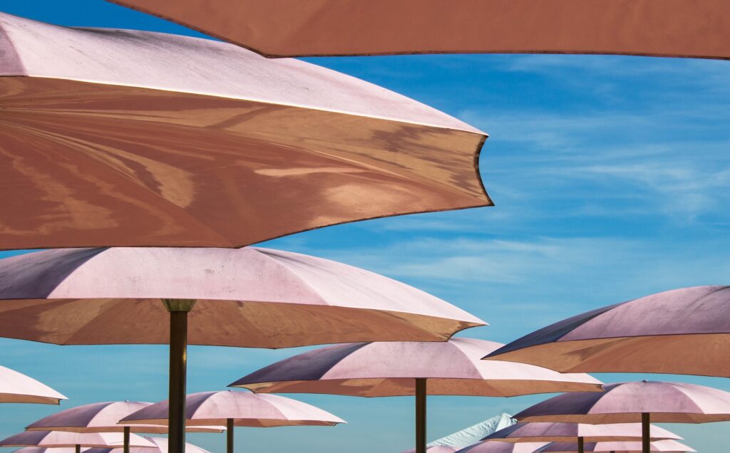 Umbrellas protecting from the sun